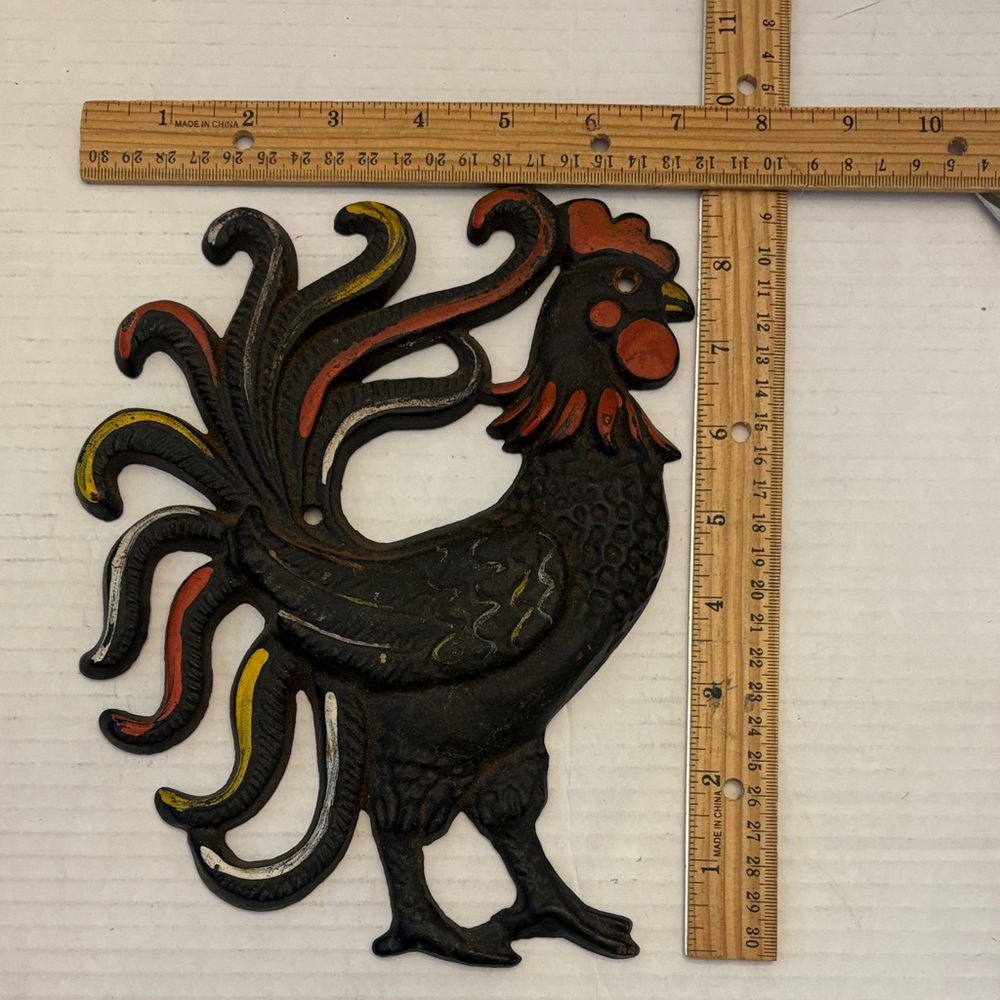 Rustic Rooster Wall Decor Cast Iron - Picture 2 of 3